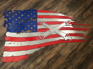 Custom American Tattered Flags
